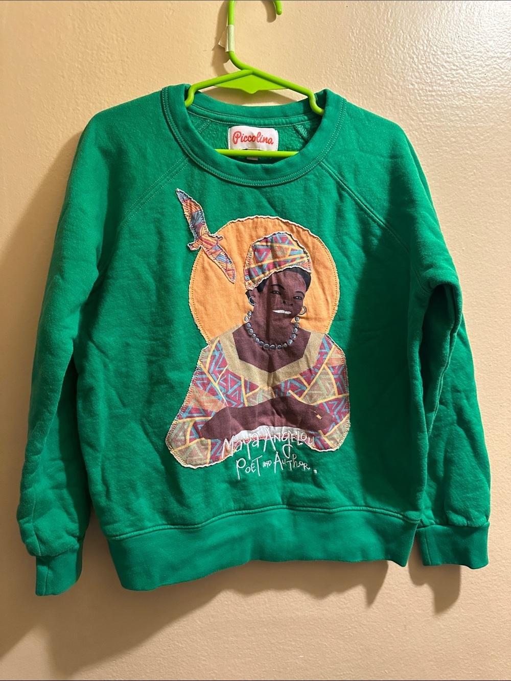 Piccolina Girls' Green Sweatshirt - Soft Crewneck